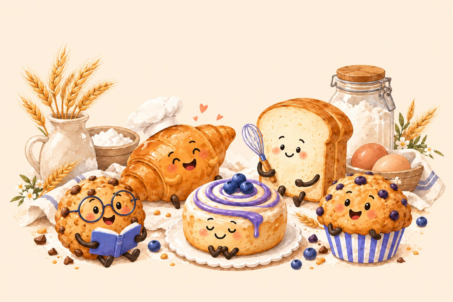 Lima karakter roti dan kue dari Parenting Personality Quiz Parenteers